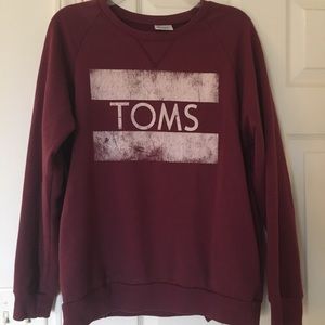TOMS maroon crew neck sweatshirt